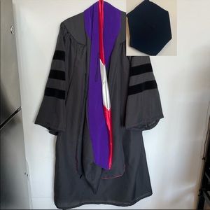 Graduation Cap + Gown + Hood set for Doctors/Masters